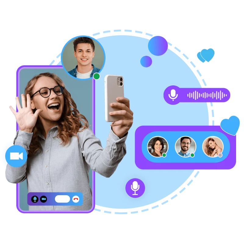Illustration: a woman waving on a video call
