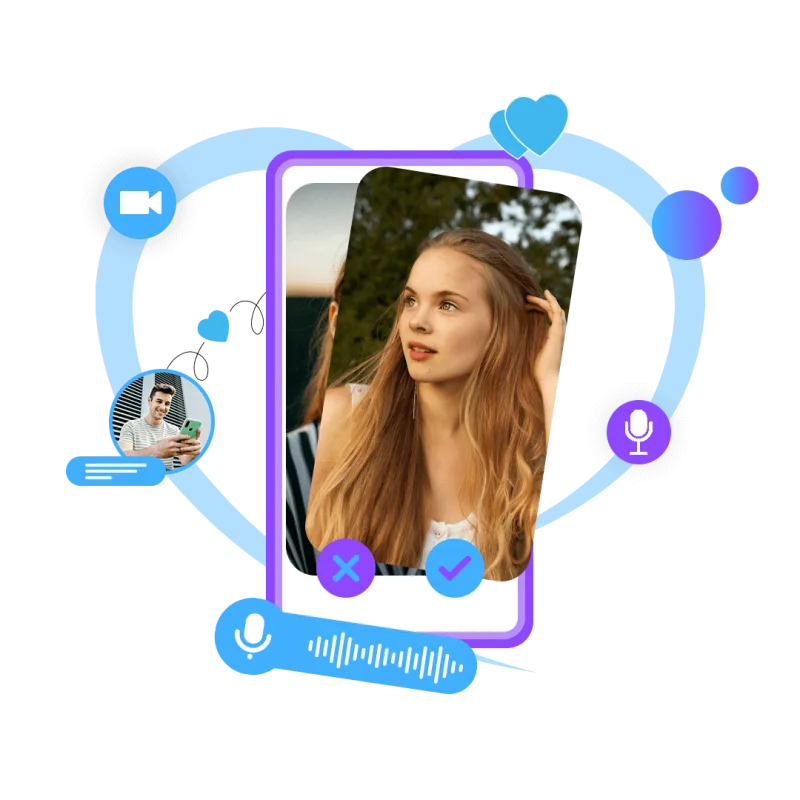 Illustration: a one-on-one video chat on a phone